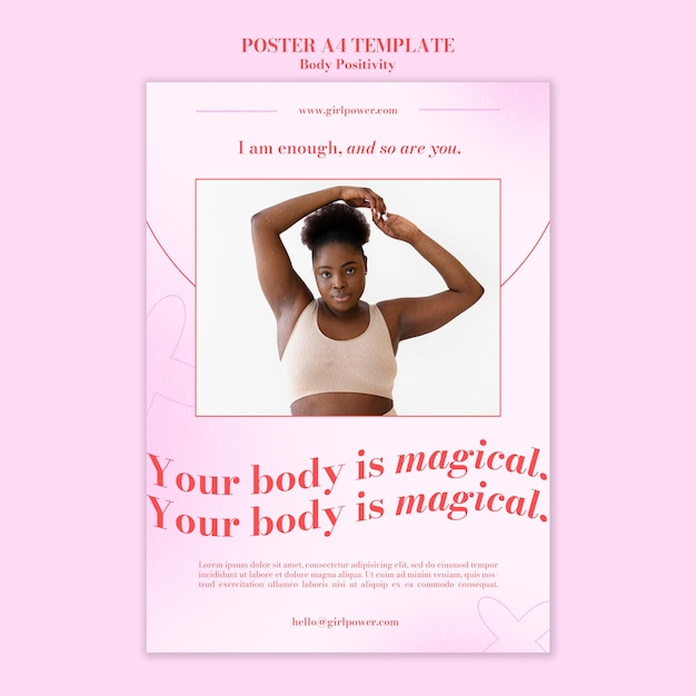 Body positive poster template