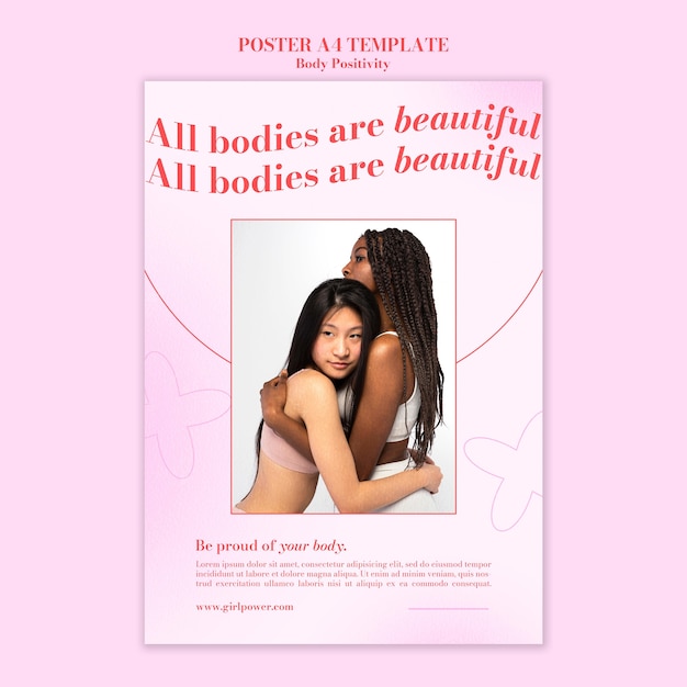 Free PSD body positive poster template