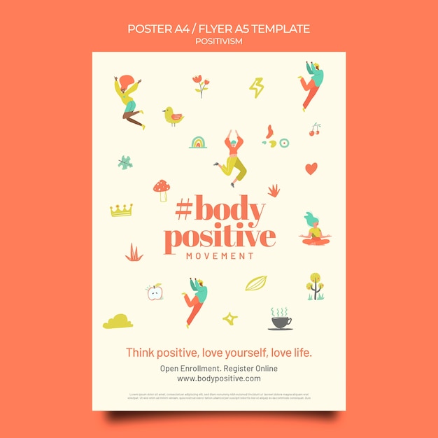 Free PSD body positive poster template