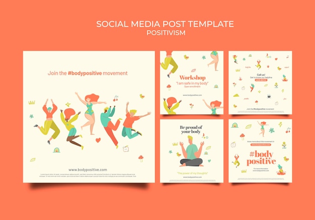 Free PSD body positive social media posts