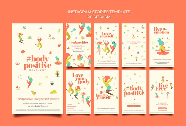 Free PSD body positive social media stories