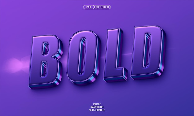 Free PSD bold 3d editable text effect