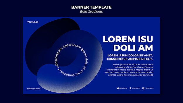 Free PSD bold gradients banner template