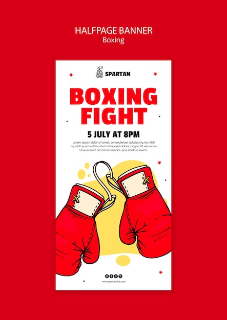 Free PSD boxing club template