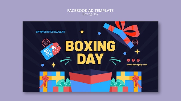 Free PSD boxing day celebration  facebook template