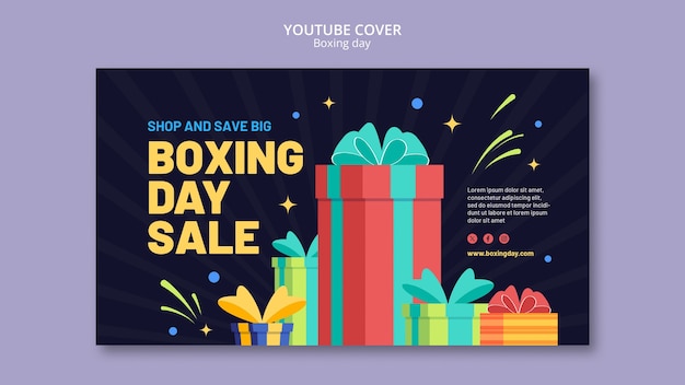 Free PSD boxing day celebration  youtube cover template