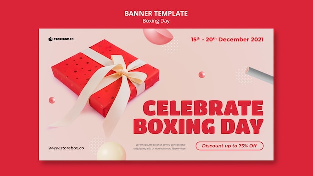 Free PSD boxing day horizontal banner template