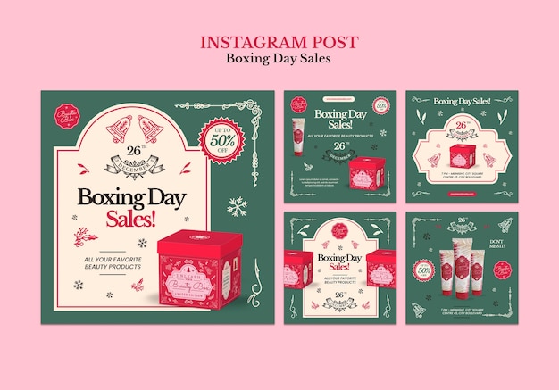 Free PSD boxing day sales template design