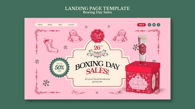 Free PSD boxing day sales template design