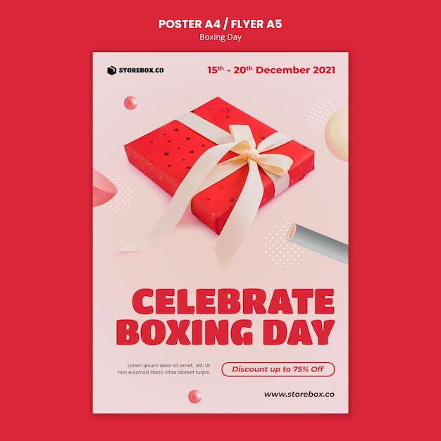 Free PSD boxing day vertical print template