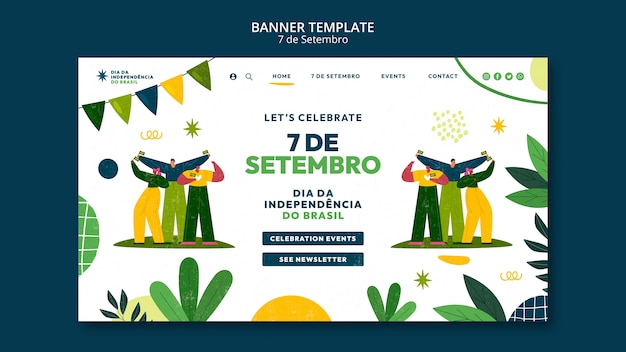 Free PSD brazil independence day template design