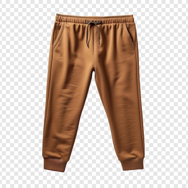Free PSD brown sweatpants for sports isolated on transparent background
