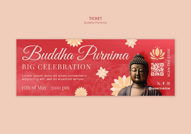 Free PSD buddha purnima template design