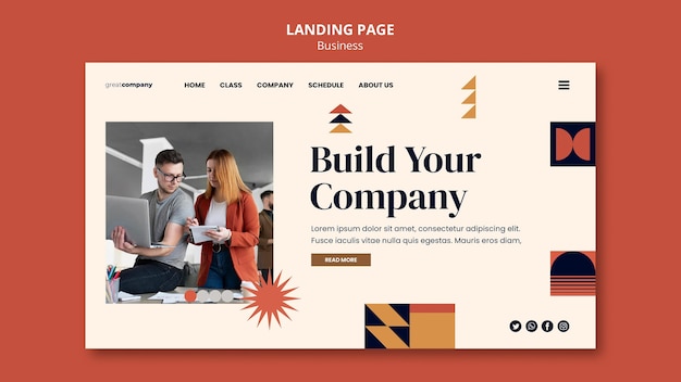 Free PSD build company landing page template