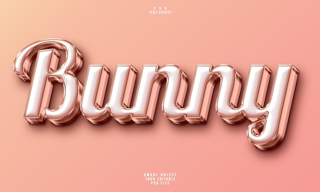 Free PSD bunny 3d editable text effect