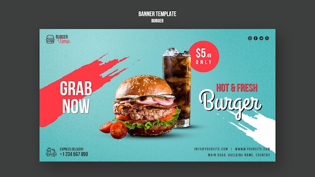 Free PSD burger concept banner template