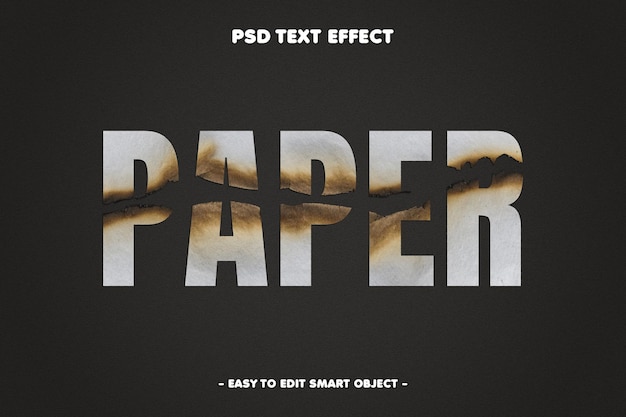 Free PSD burn paper text effect