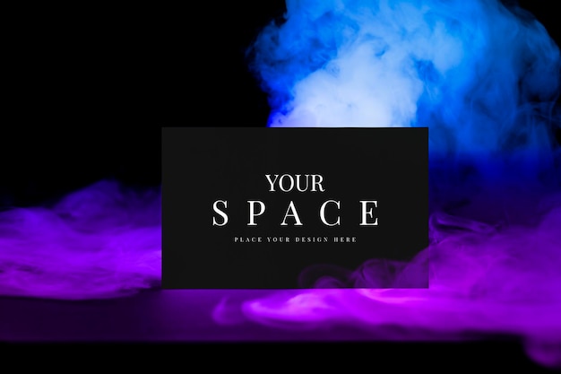 Free PSD business card psd mockup, aesthetic smoke with design space