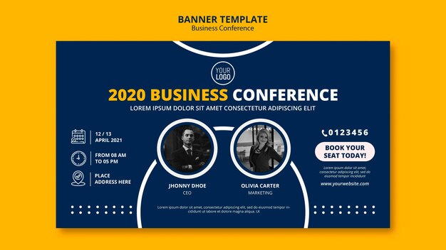 Business conference concept banner template