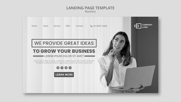 Business landing page