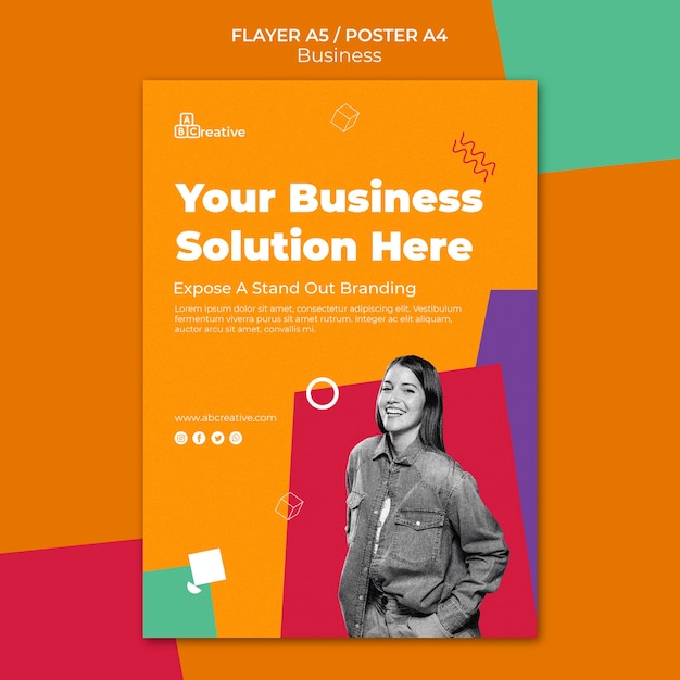 Business solution flyer template