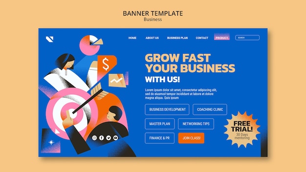 Free PSD business solutions landing page template