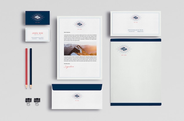 Free PSD business stationery mock up