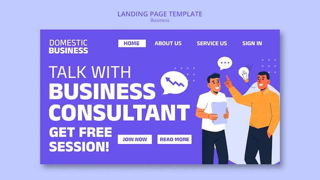 Business strategy landing page template