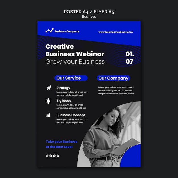 Business webinar print template