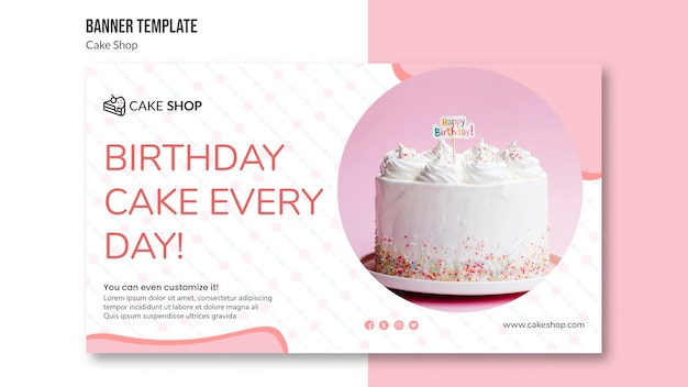 Free PSD cake shop concept banner template