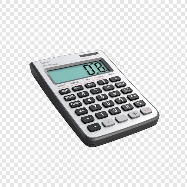 Calculator isolated on transparent background