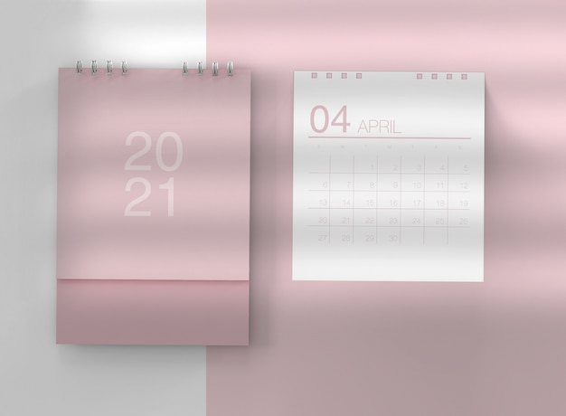 Free PSD calendar mockup