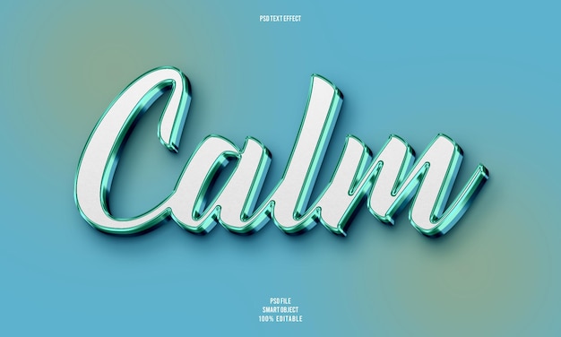 Free PSD calm 3d editable text effect