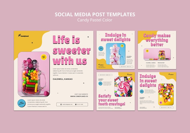 Candy pastel colors template design