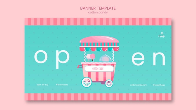 Free PSD candy store template banner