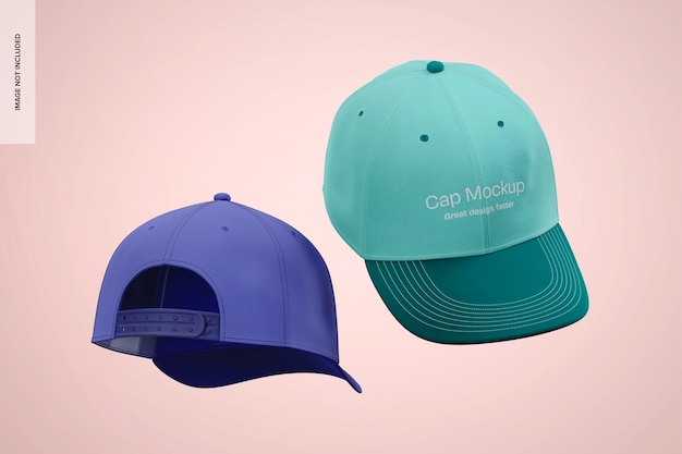 Free PSD cap mockup front and back view