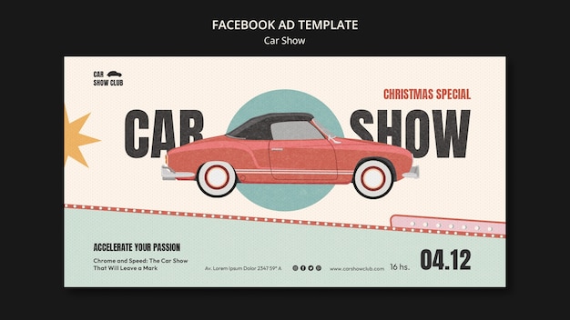 無料PSD カーショーのfacebookテンプレート