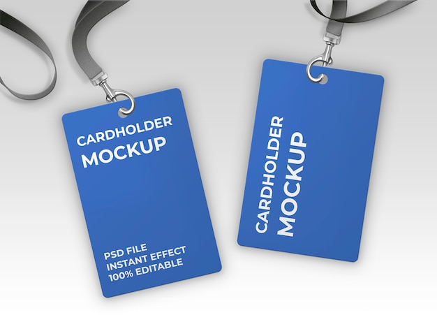 Free PSD card holder mockup