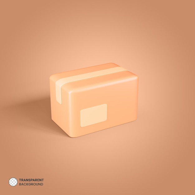 Free PSD cardboard box icon isolated 3d render illustration