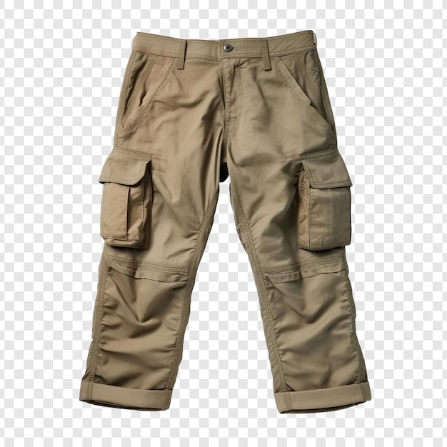 Free PSD cargo pants for men with a plain isolated on transparent background