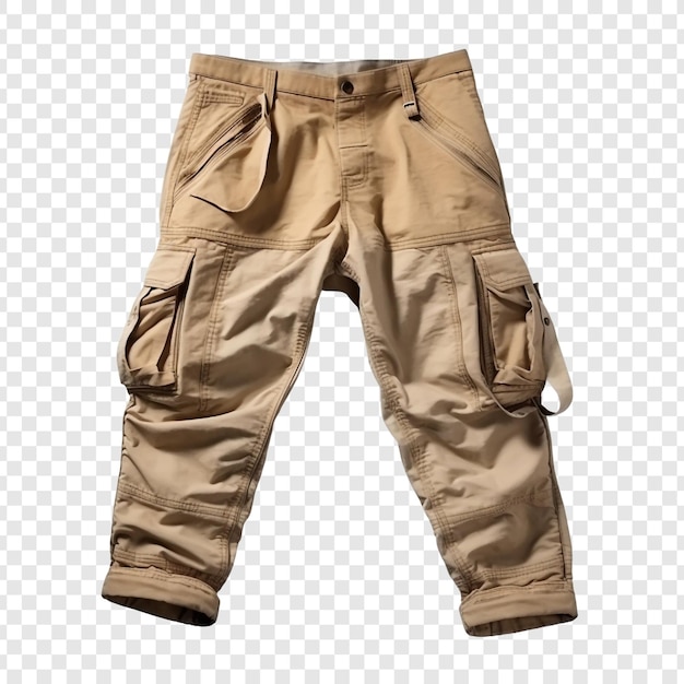 Free PSD cargo pants for men with a plain isolated on transparent background