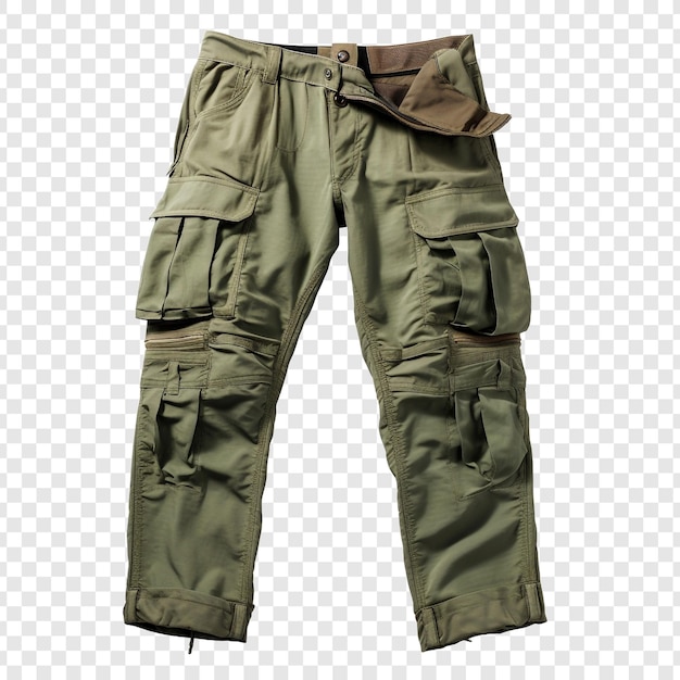 Free PSD cargo pants for men with a plain isolated on transparent background