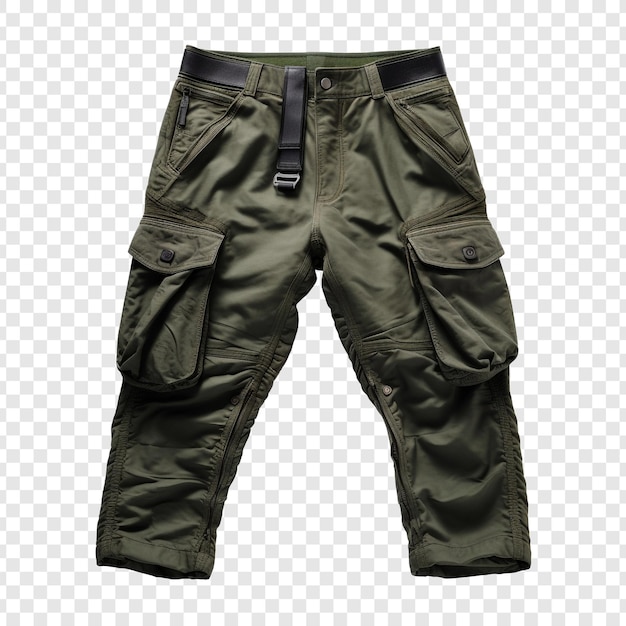 Free PSD cargo pants for men with a plain isolated on transparent background
