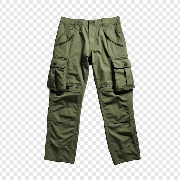 Free PSD cargo pants for men with a plain isolated on transparent background