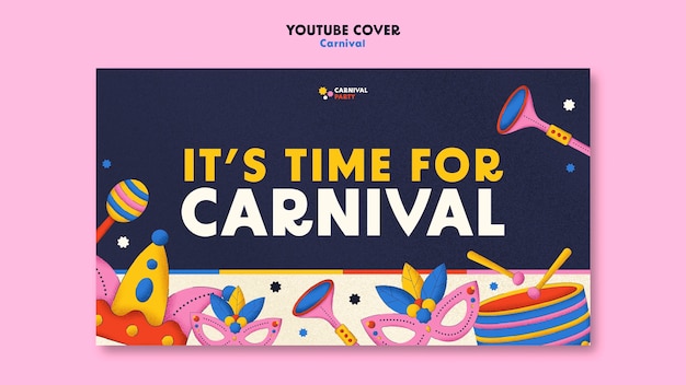 Free PSD carnival entertainment youtube cover template