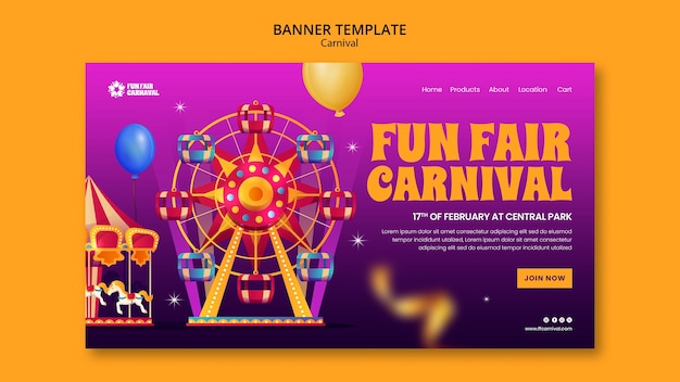 Carnival event landing page template