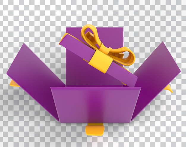 Free PSD cartoon eid gift box