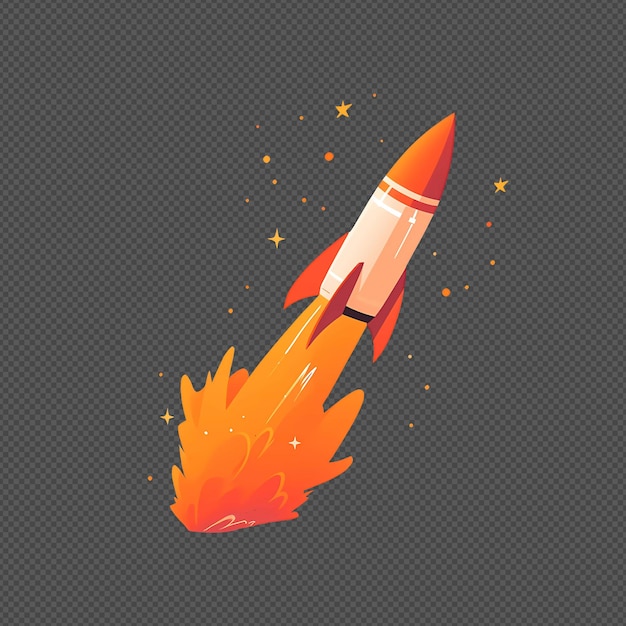 Free PSD cartoon illustration blast off rocket