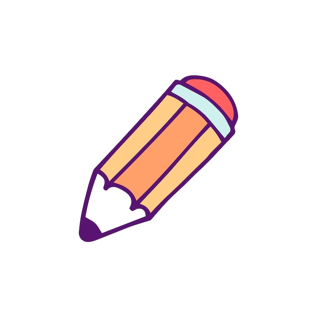 Free PSD cartoon pencil illustration