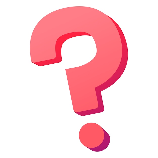 Free PSD cartoon question mark isolated